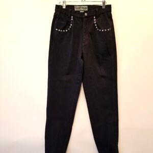 Good Fellows Clothing Co. Vintage Black High Rise Mom Hi Waist Jeans Studs 9/10